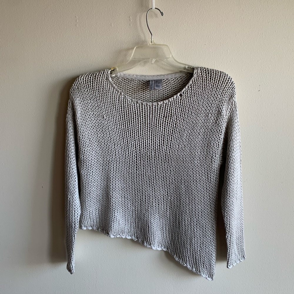 S H&M Asymmetric Grey Knit Sweater